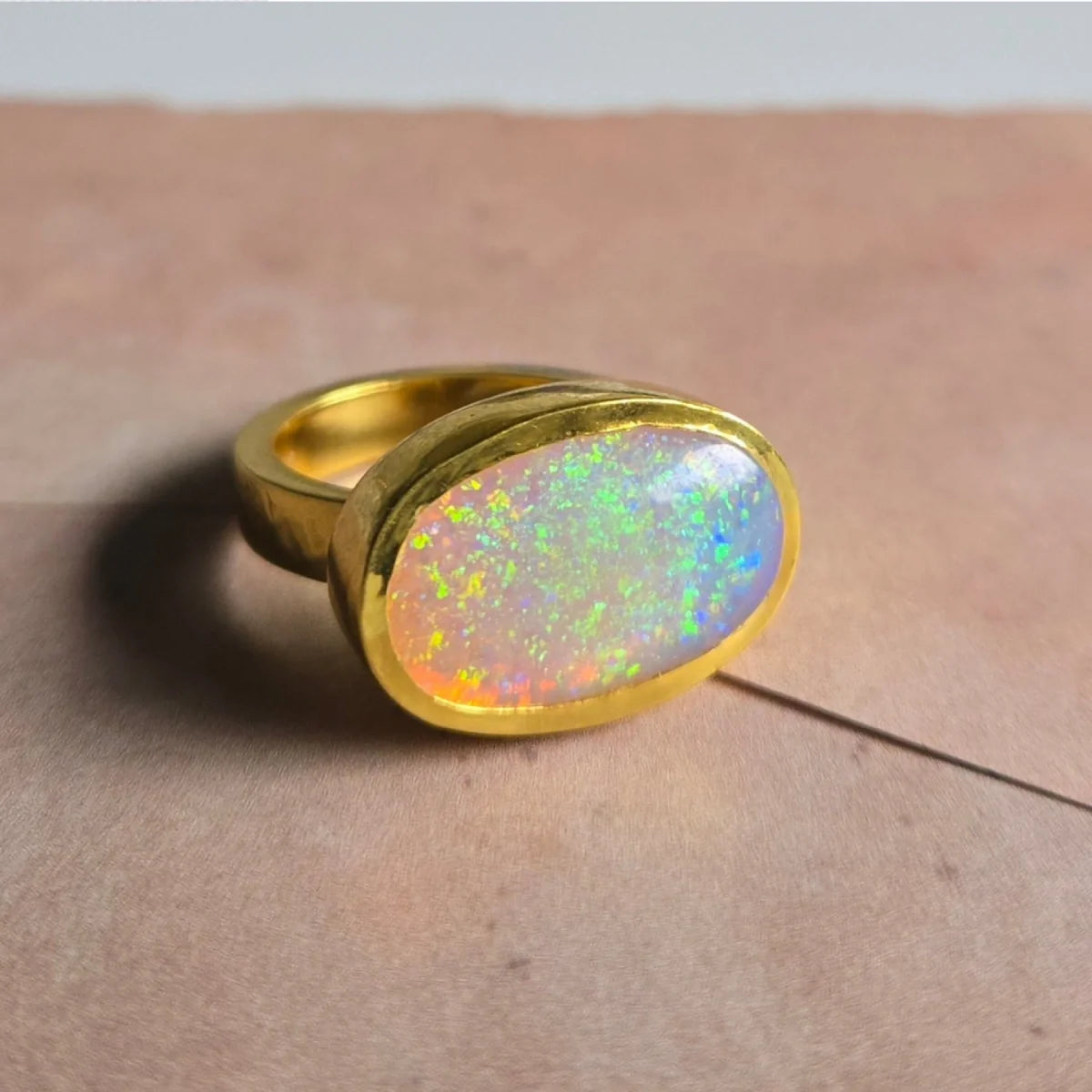 australian gem pipe opal ring