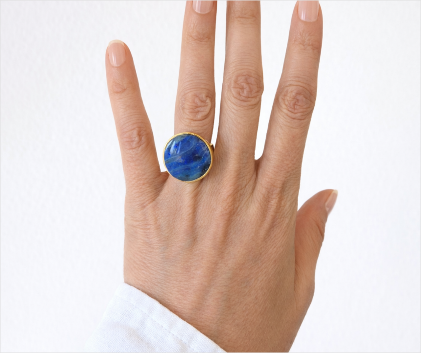 australian boulder opal ring bezel set